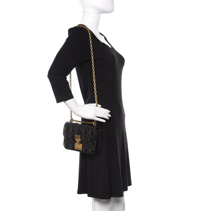 Christian Dior Lambskin Cannage Small Dioraddict Flap Bag Black 2 of 8