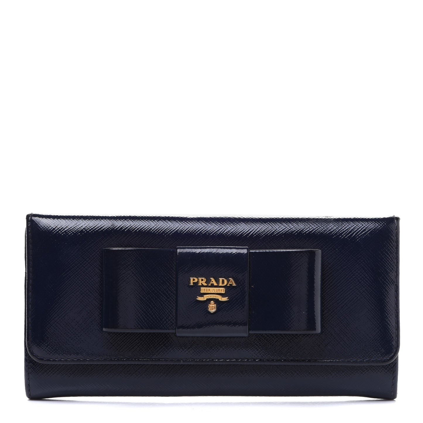 Saffiano Vernice Bow Continental Wallet Baltico