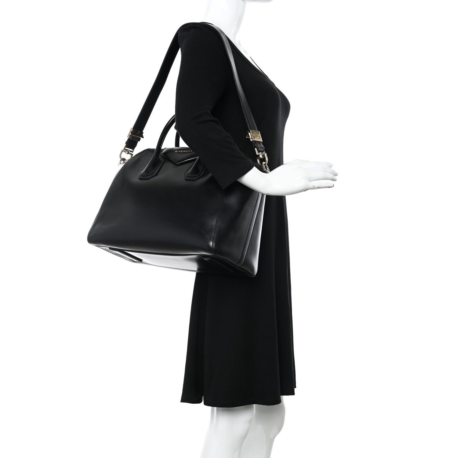 Givenchy Shiny Lord Calfskin Medium Antigona Black 2 of 10