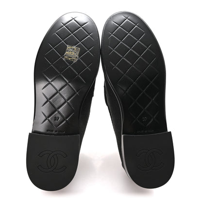 Chanel Cotton CC Turnlock Moccasins 37 Black 6 of 10