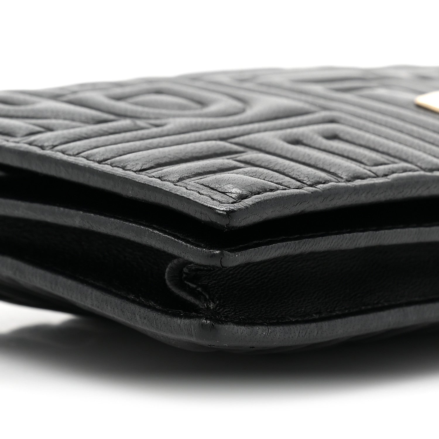 Fendi Nappa Logo Embossed Long Wallet On Chain Black 12 of 12