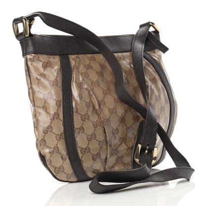 Gucci Crystal Monogram Small D Gold Ring Messenger Dark Brown 3 of 14