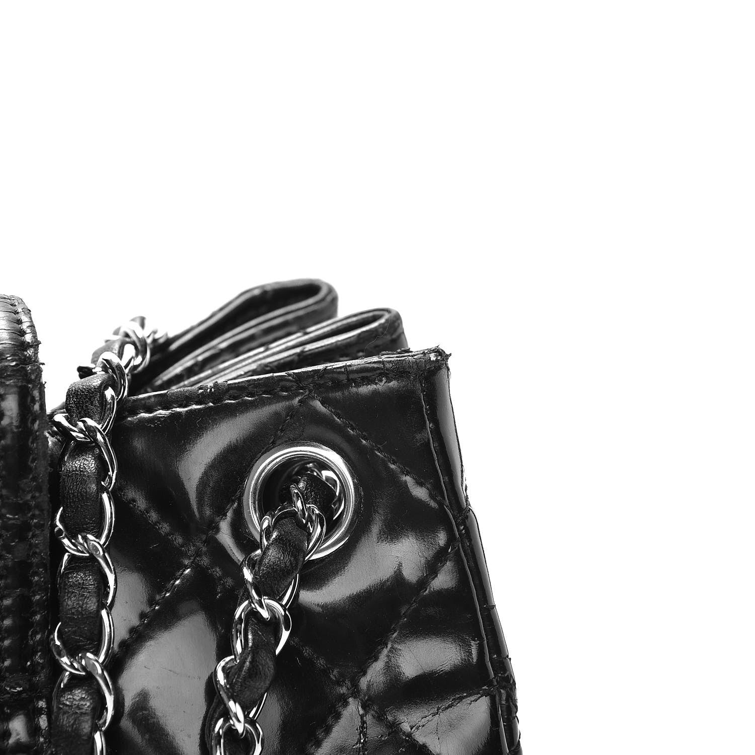 Chanel Vinyl Quilted Mademoiselle Accordion Flap Black 20 of 21