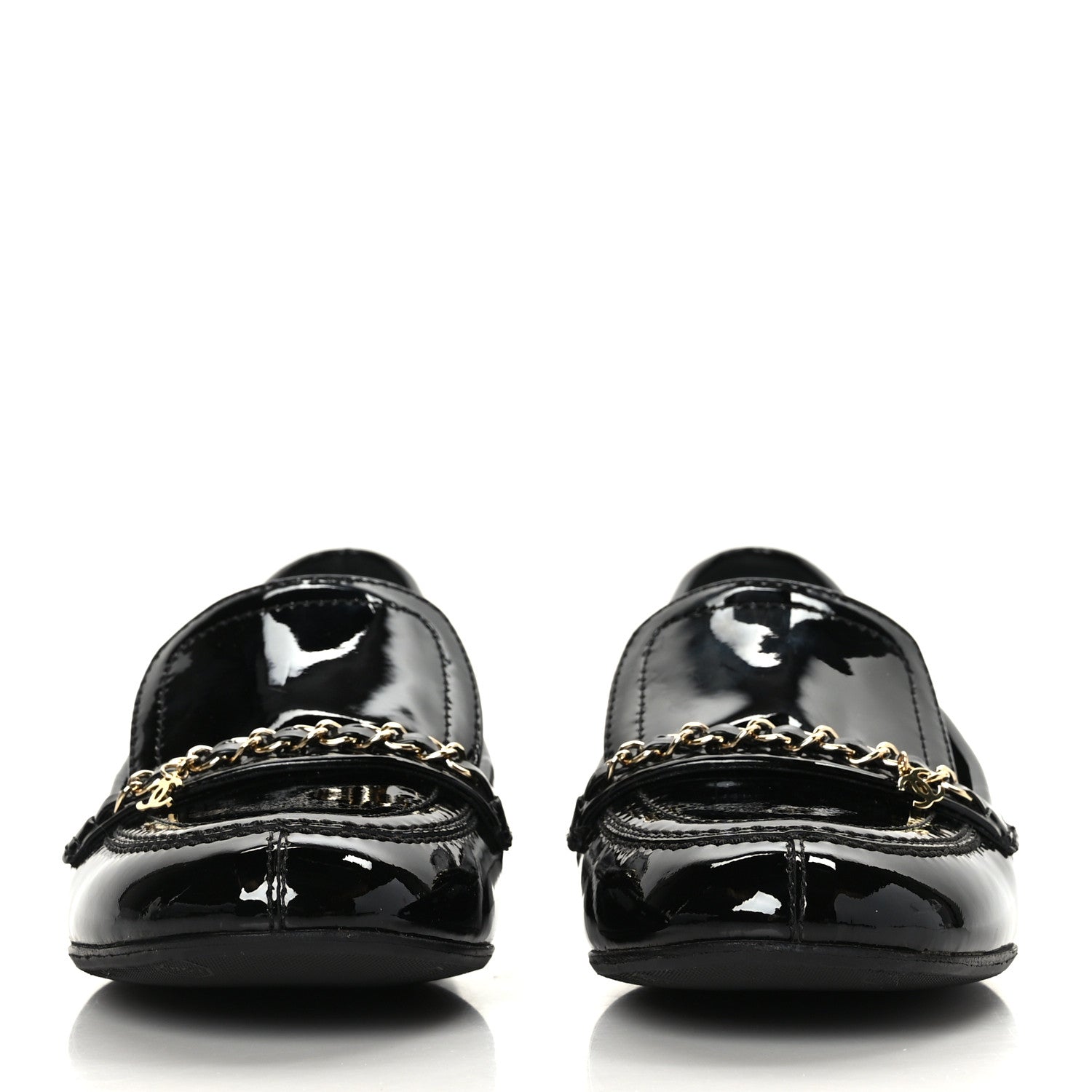 Chanel Patent Chain Loafers 39 Black 2 of 8