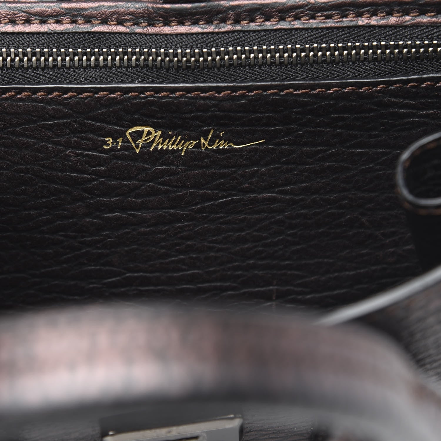 3.1 Phillip Lim 3.1 Metallic Textured Calfskin Mini Pashli Satchel Burgundy 6 of 13