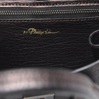 3.1 Phillip Lim 3.1 Metallic Textured Calfskin Mini Pashli Satchel Burgundy 6 of 13