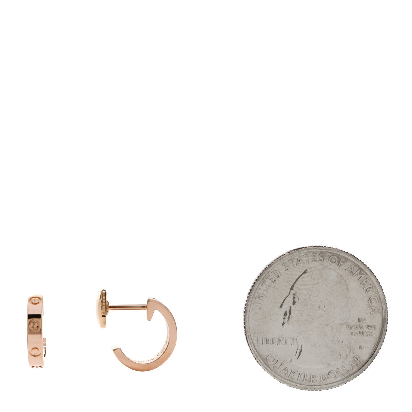 18K Pink Gold Small LOVE Hoop Earrings