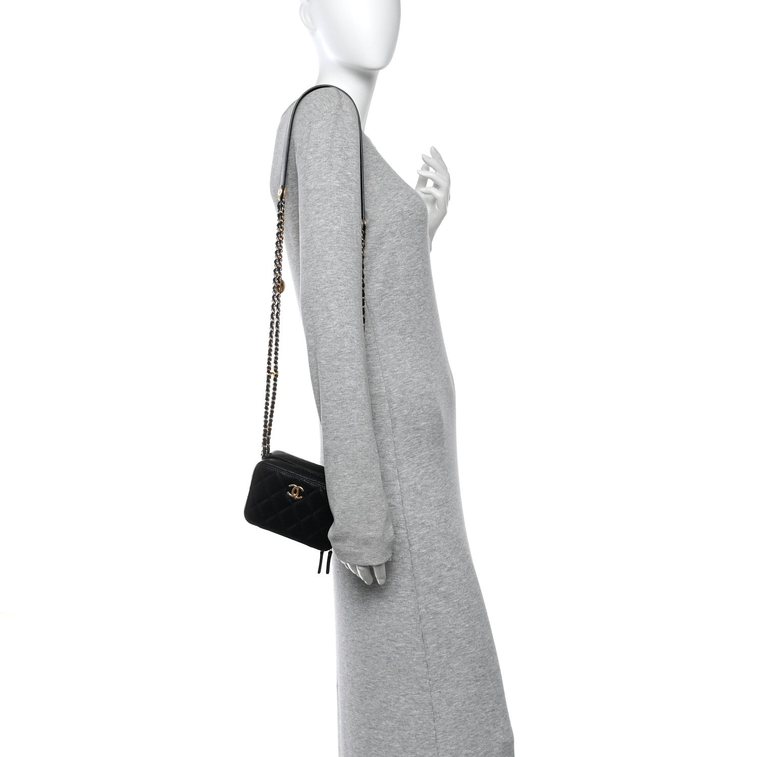 Chanel Caviar Quilted Twist Your Buttons Clutch With Chain Black 3 of 10