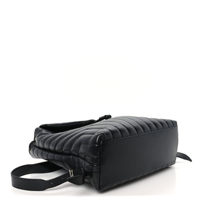 Saint Laurent Calfskin Y Quilted Monogram Medium Loulou Backpack Black 3 of 10