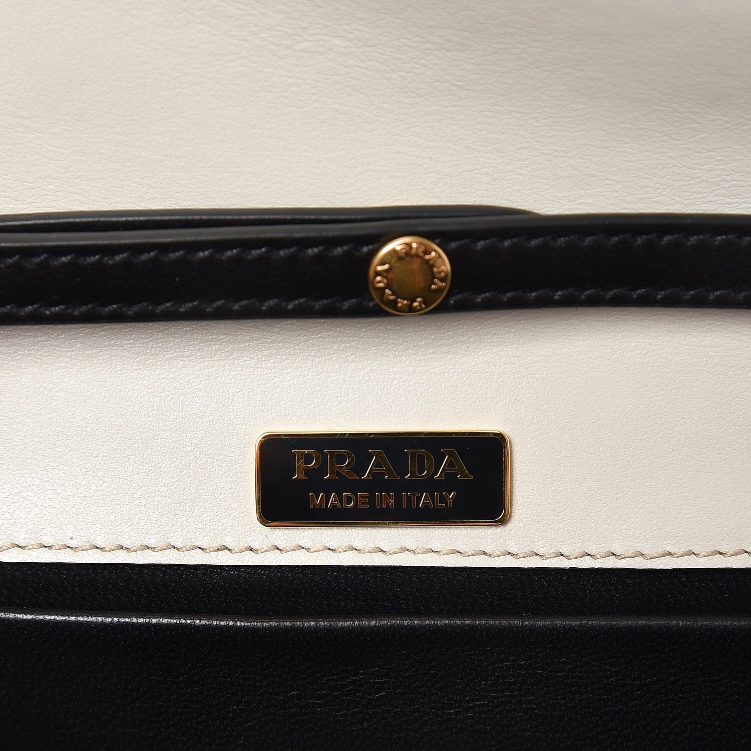 Prada City Calf Saffiano Cahier Bag Talco Black 6 of 6