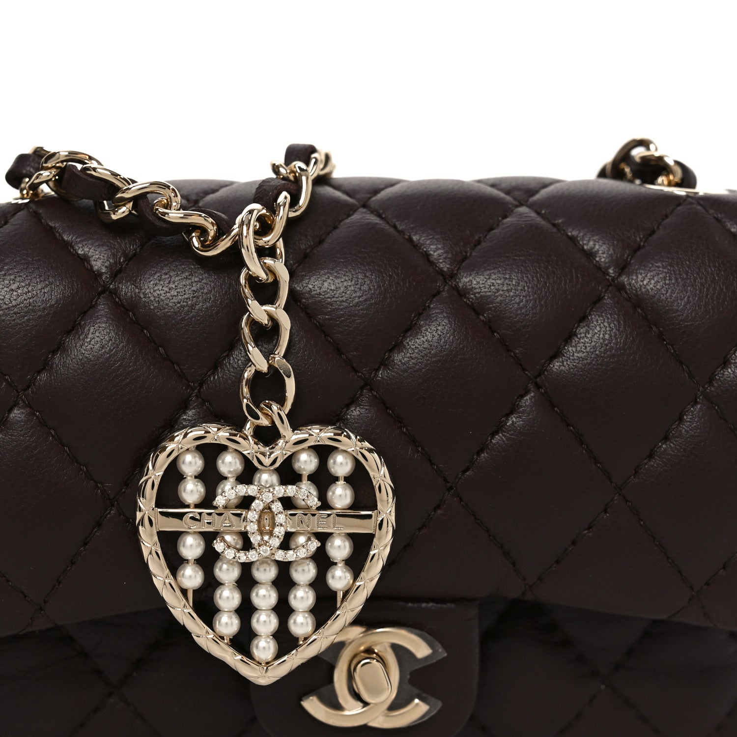 Chanel Lambskin Quilted Mini Double Flap With Hook Dark Brown 8 of 11