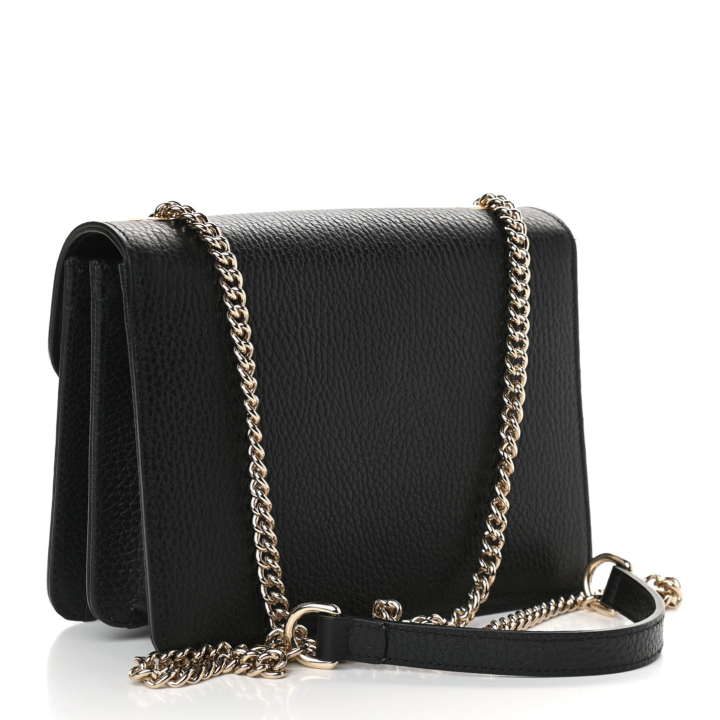 Dollar Calfskin Small Interlocking G Shoulder Bag Black