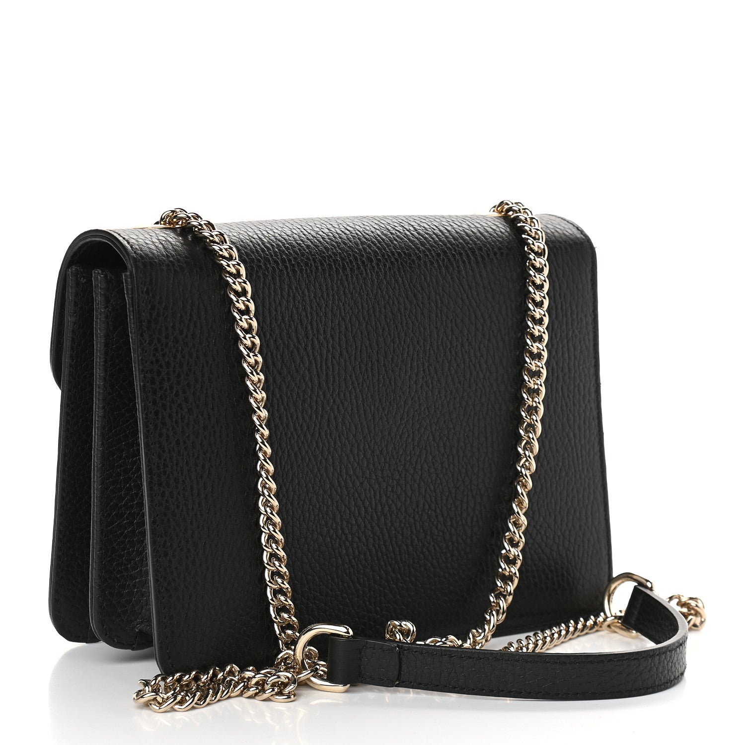 Gucci Dollar Calfskin Small Interlocking G Shoulder Bag Black 3 of 11