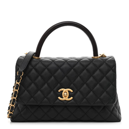 Chanel Caviar Lizard Quilted Small Coco Handle Flap Black 1 of 11
