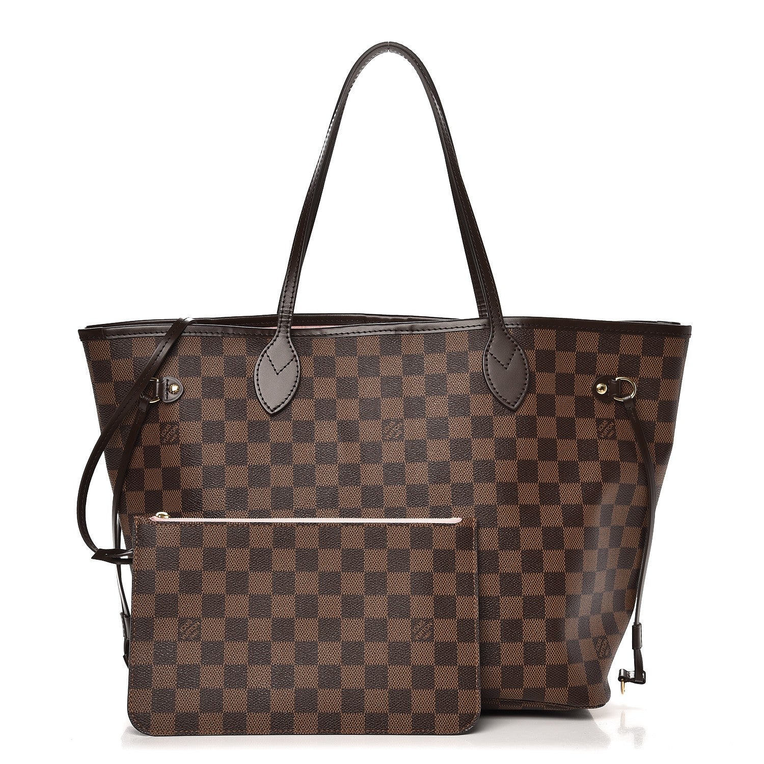 Louis Vuitton Damier Ebene Neo Neverfull MM Rose Ballerine 1 of 9
