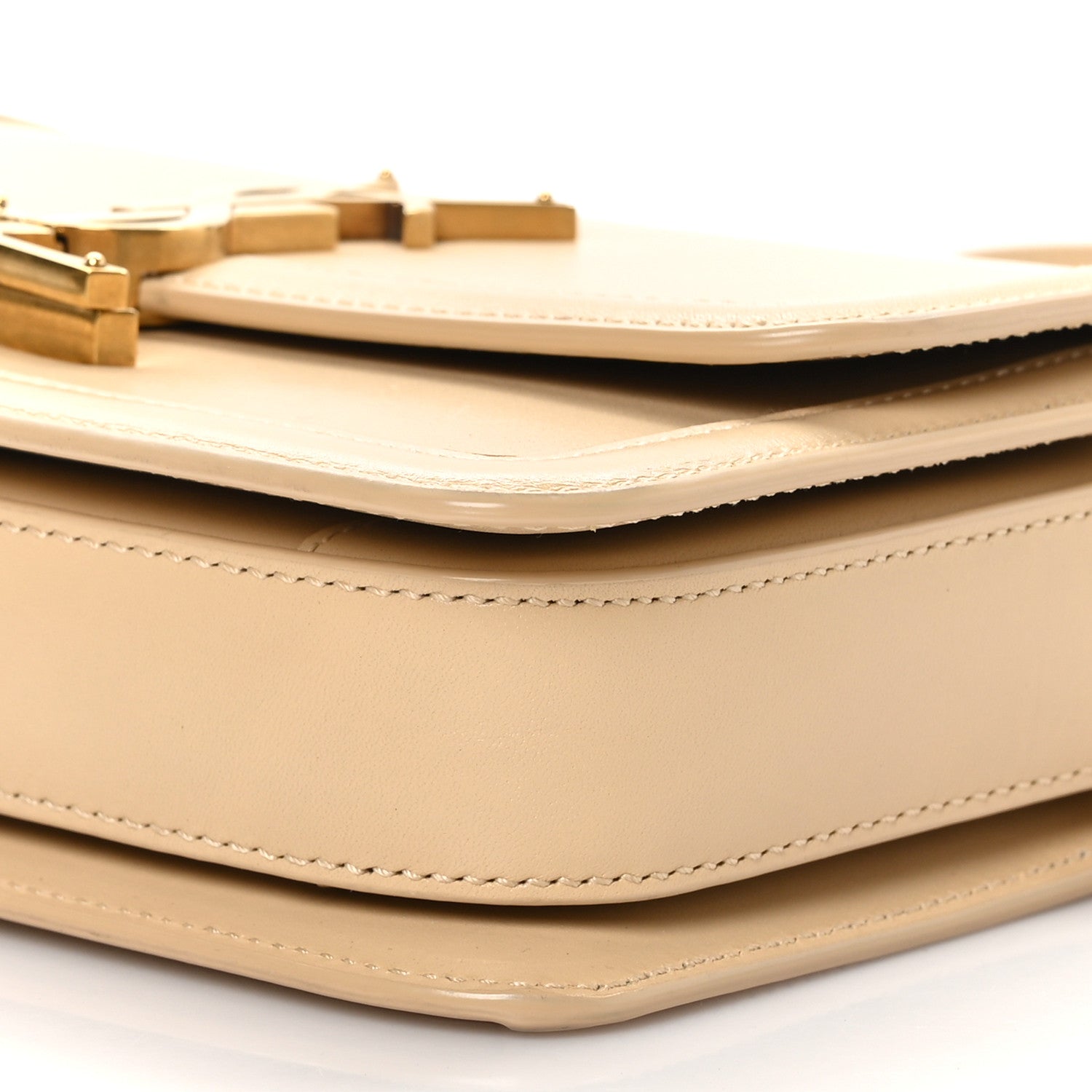 Saint Laurent Smooth Calfskin Monogram Small Solferino Satchel Natural Ivory 10 of 10