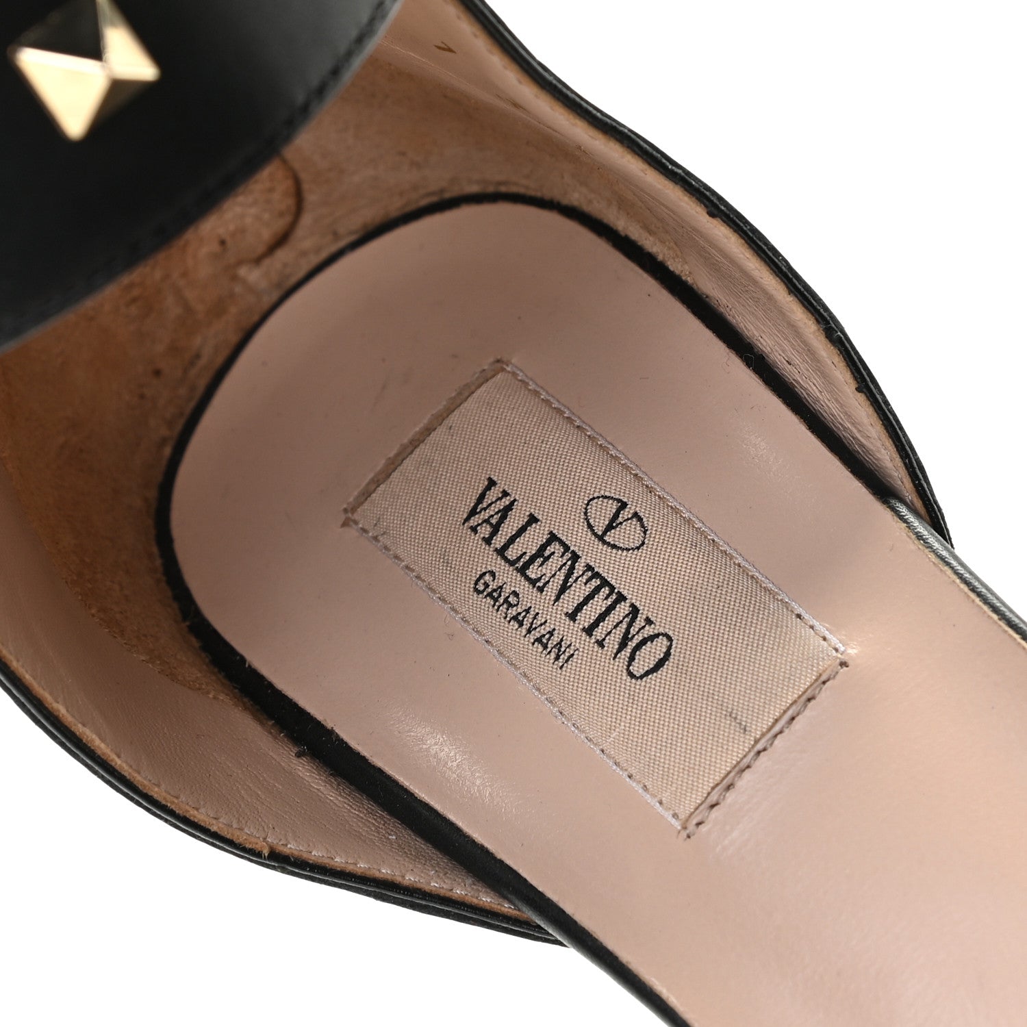 Valentino Garavani Calfskin Rockstud Ankle Strap Sandals 37.5 Black 8 of 14
