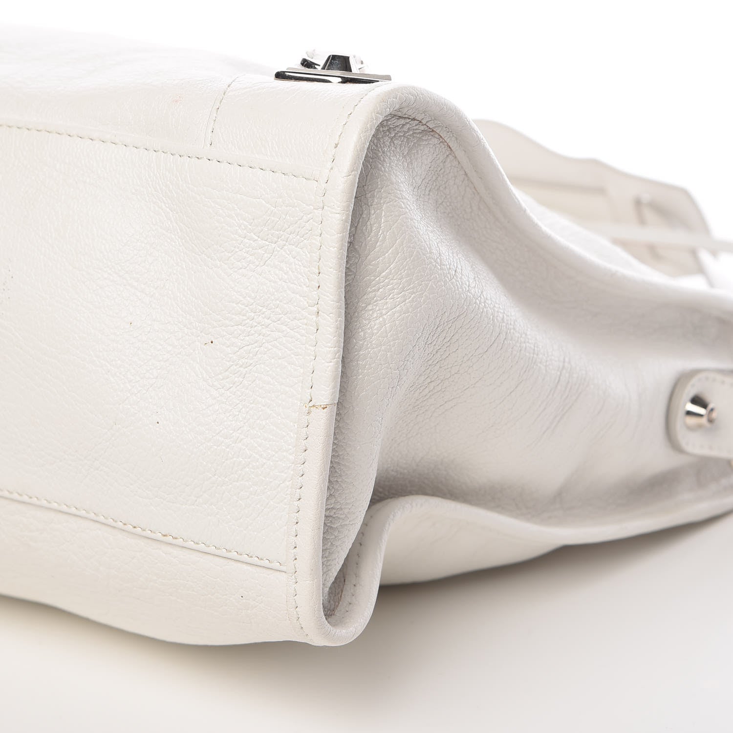 Balenciaga Chevre Silver Metallic Edge Hardware City White 13 of 15