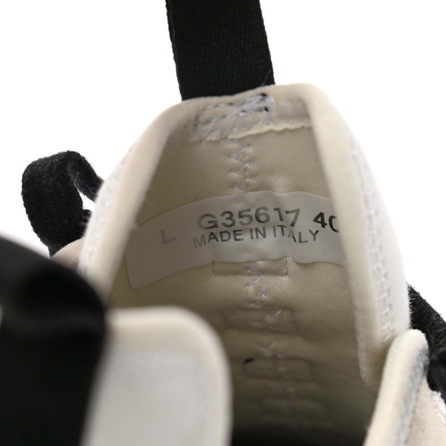 Velvet Calfskin Mixed Fibers CC Sneakers 40 Ivory Black