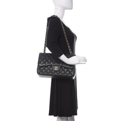 Chanel Caviar Quilted Jumbo Double Flap Black 2 of 11