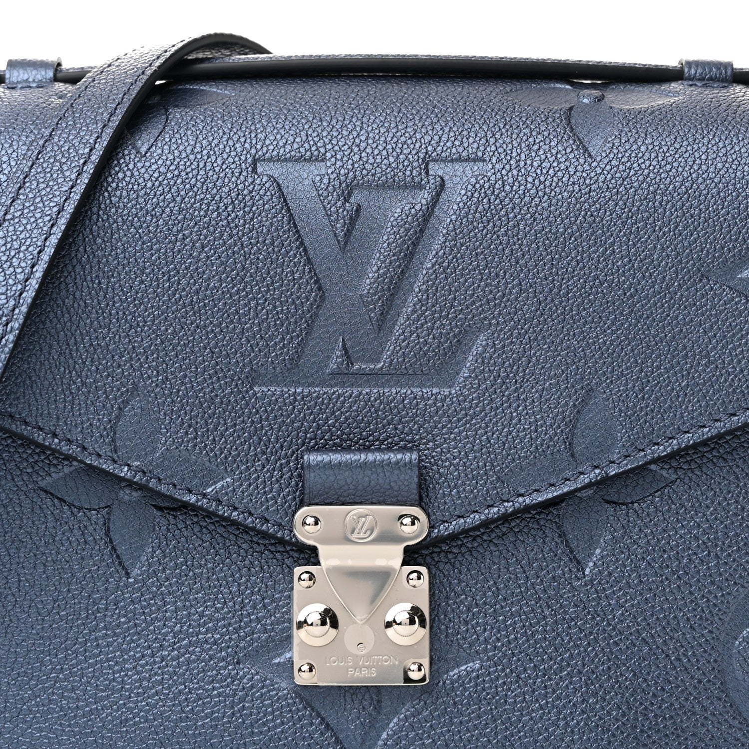 Louis Vuitton Metallic Empreinte Monogram Giant Pochette Metis Navy Nacre 7 of 9