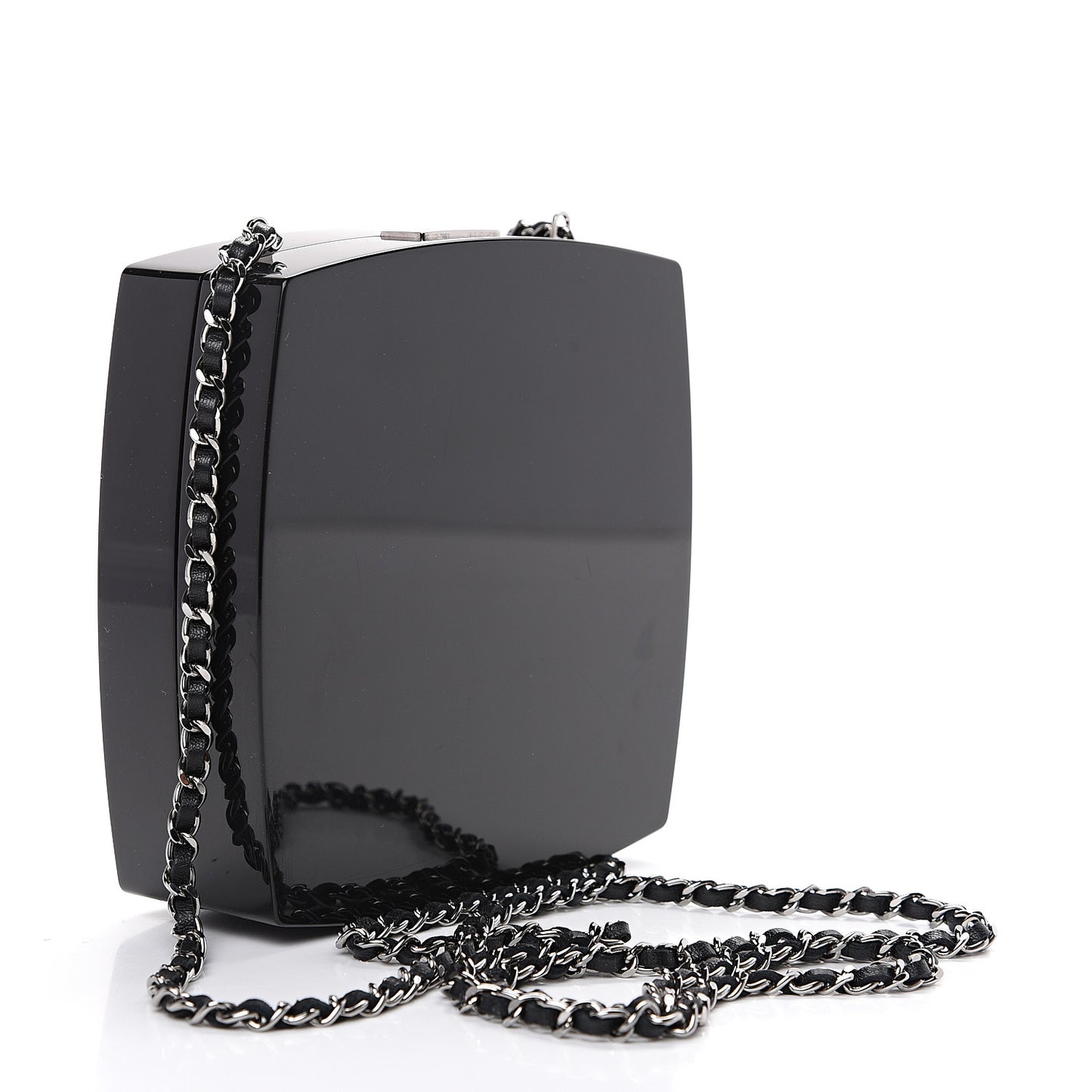Plexiglass Compact Box Clutch Black Ivory