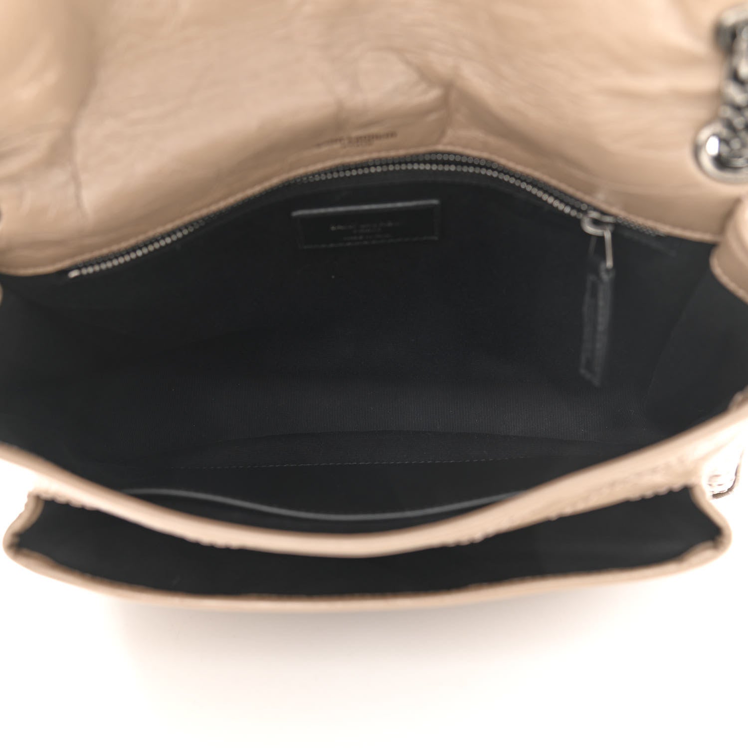 Saint Laurent Crinkled Calfskin Matelasse Monogram Medium Niki Chain Satchel Light Natural 5 of 11