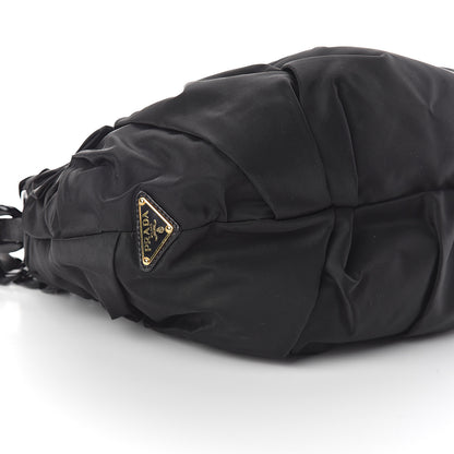 Prada Tessuto Nylon Origami Pleated Hobo Black 7 of 8
