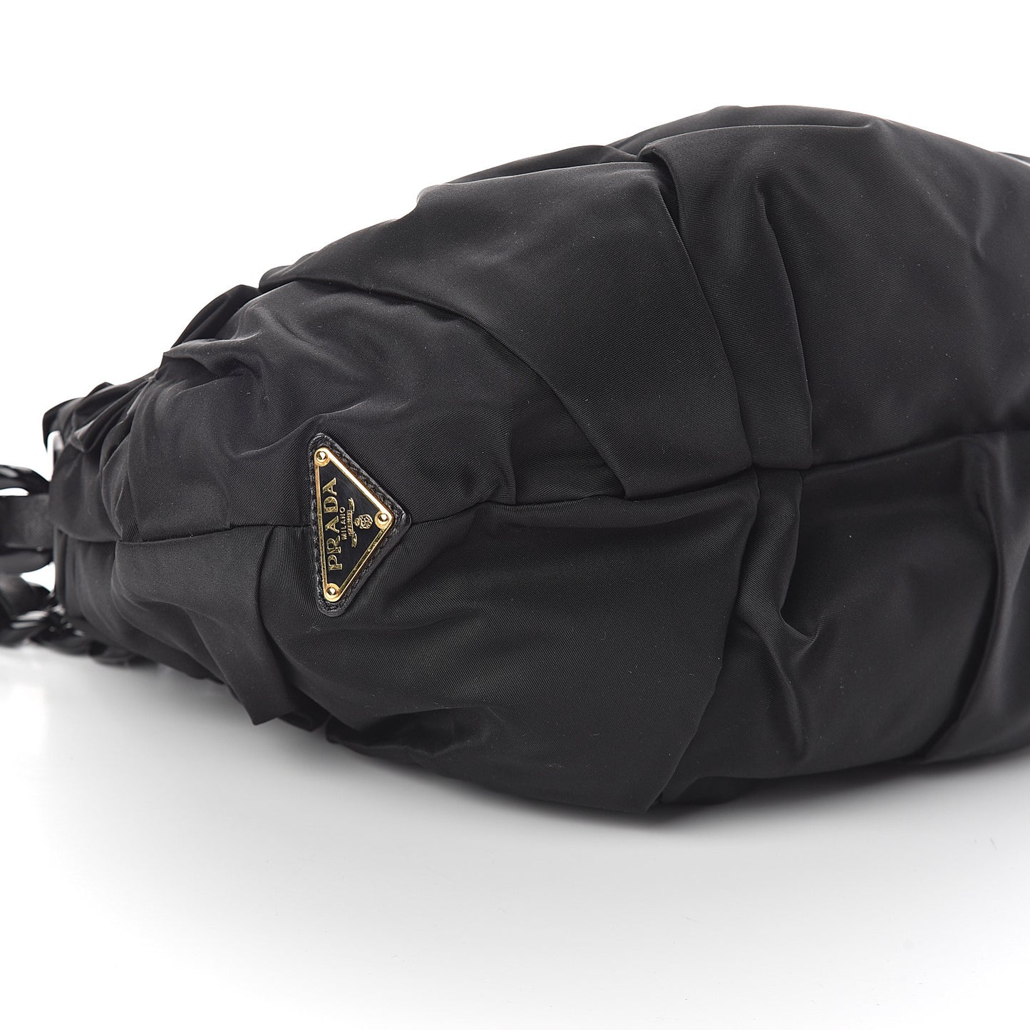 Tessuto Nylon Origami Pleated Hobo Black