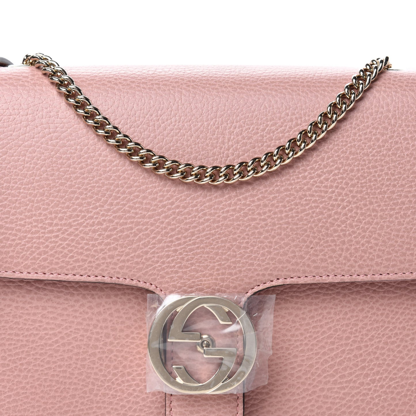 Dollar Calfskin Interlocking G Shoulder Bag Soft Pink