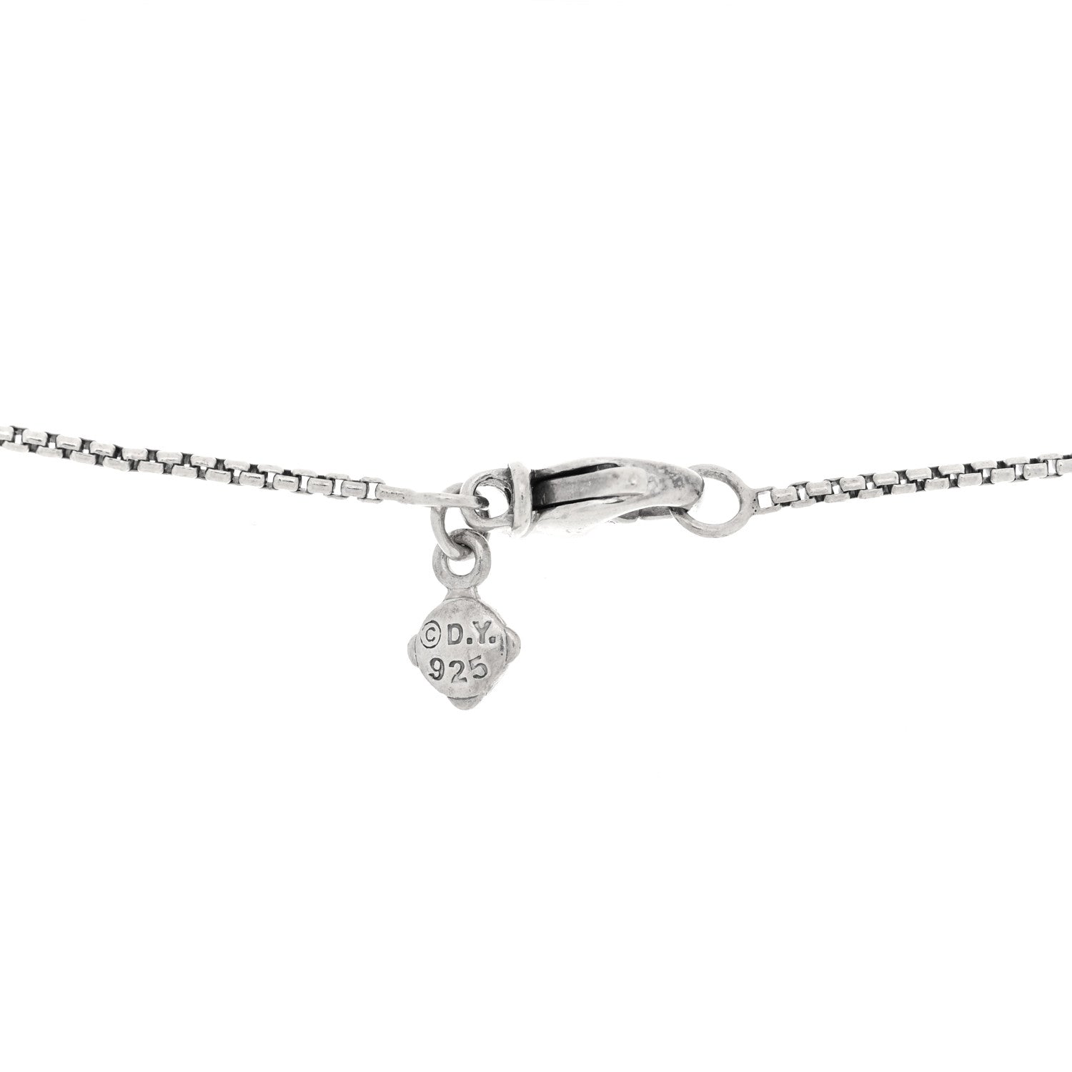 David Yurman Sterling Silver Diamond Open Heart Cable Necklace 4 of 4