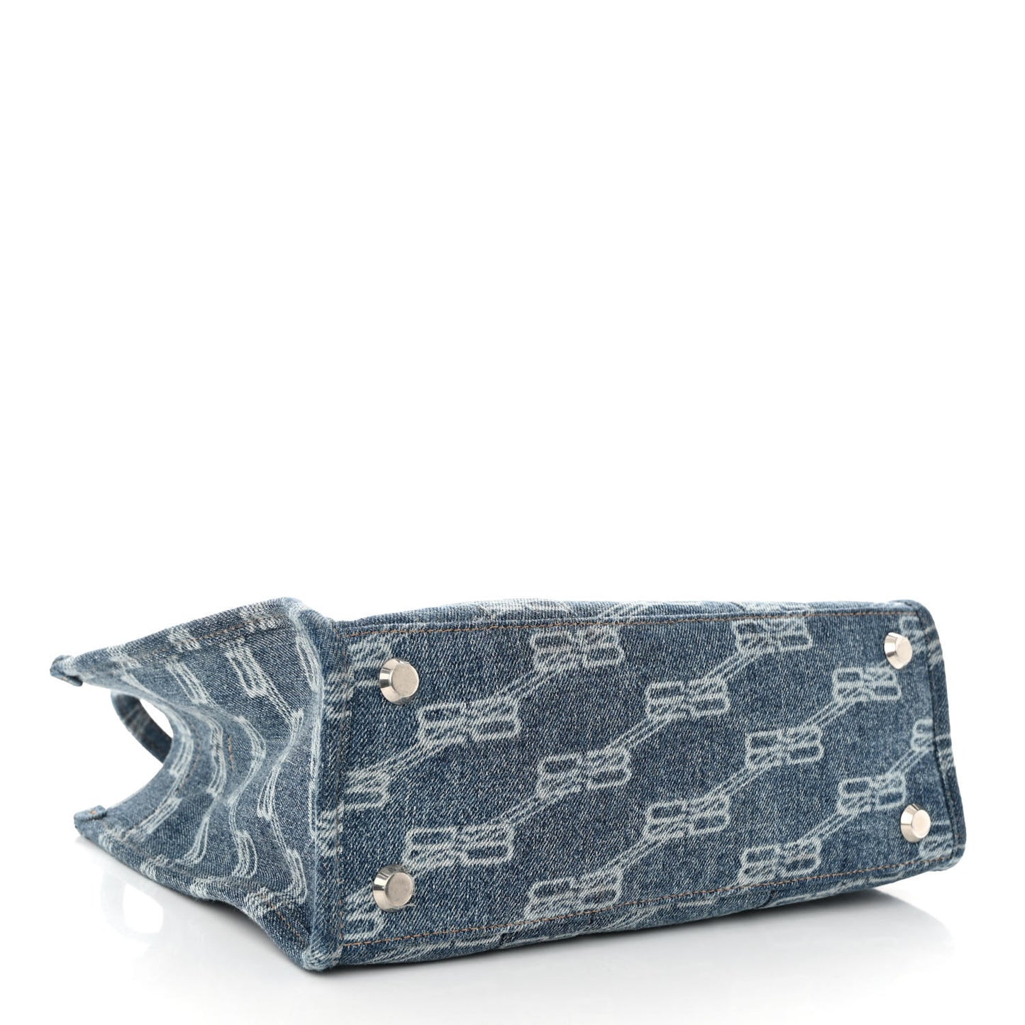 Bleached Denim BB Monogram Small Hardware Tote Blue