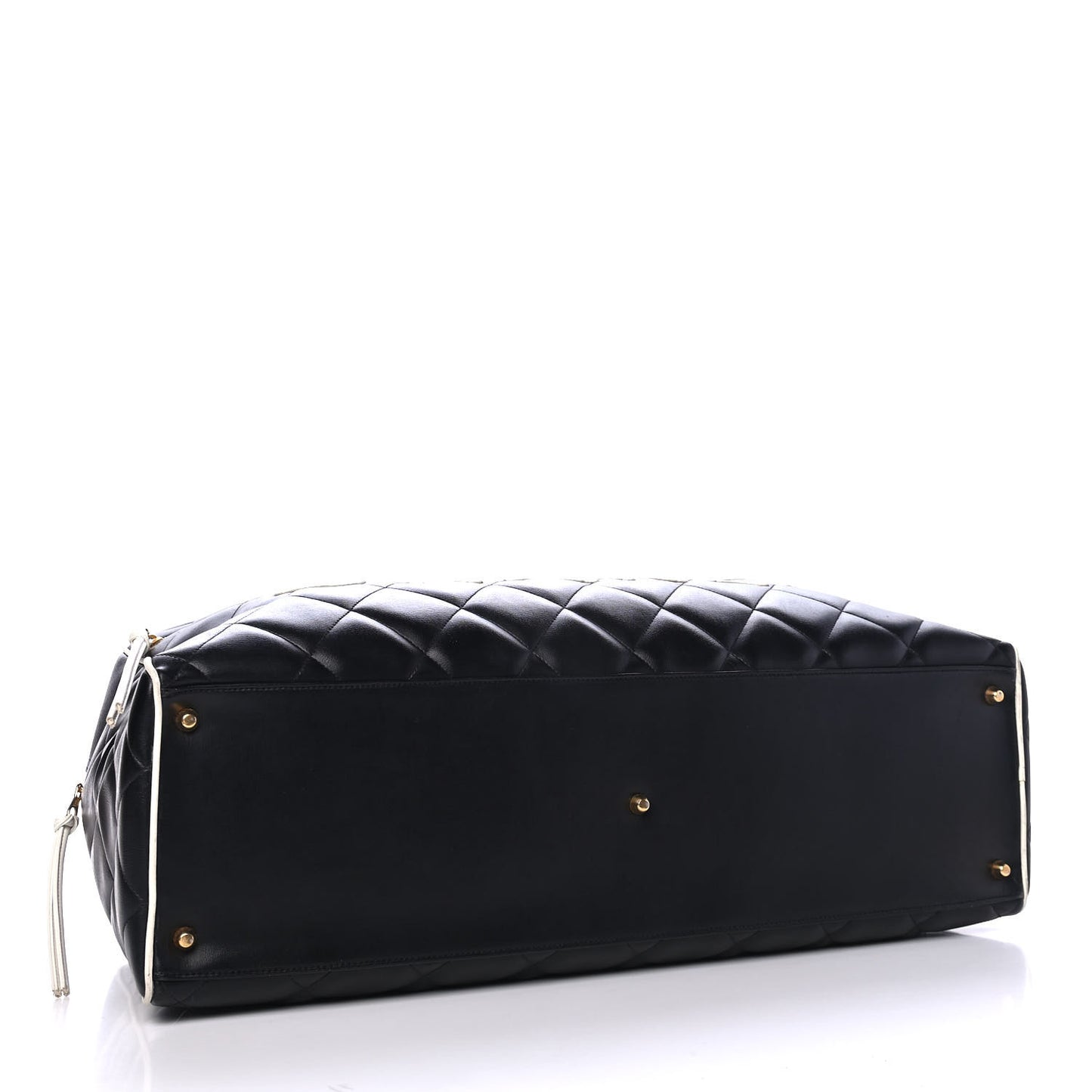 Calfskin Quilted Large Bowler Black