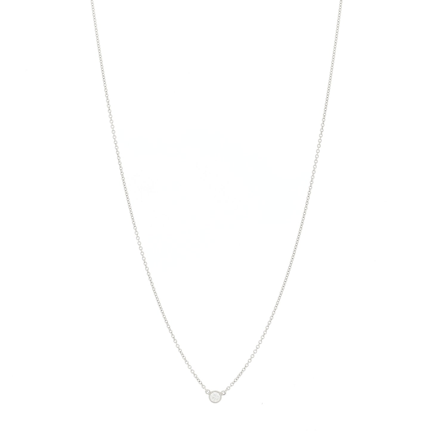 Platinum Diamond .12ct Elsa Peretti Diamonds By The Yard Pendant Necklace