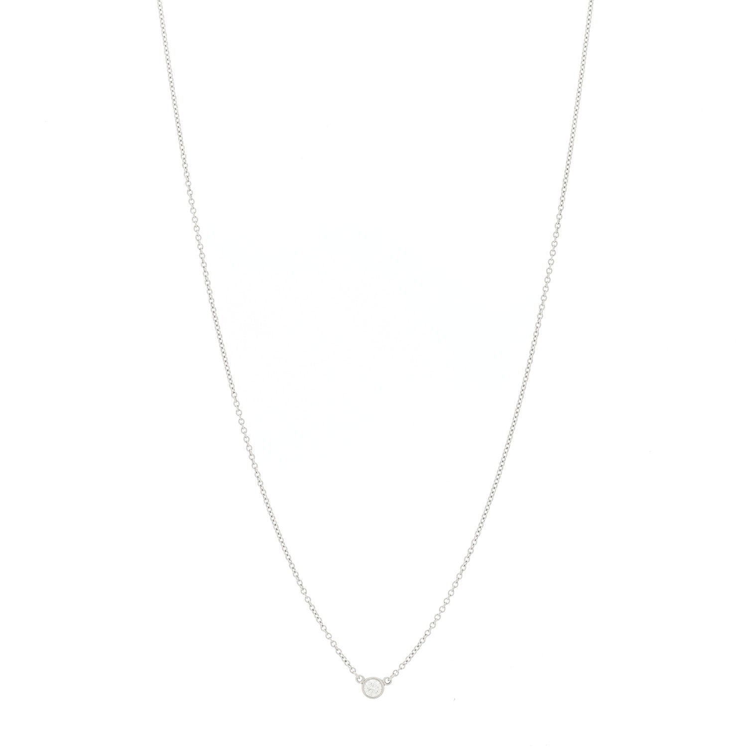 Tiffany Platinum Diamond .12ct Elsa Peretti Diamonds By The Yard Pendant Necklace 1 of 5