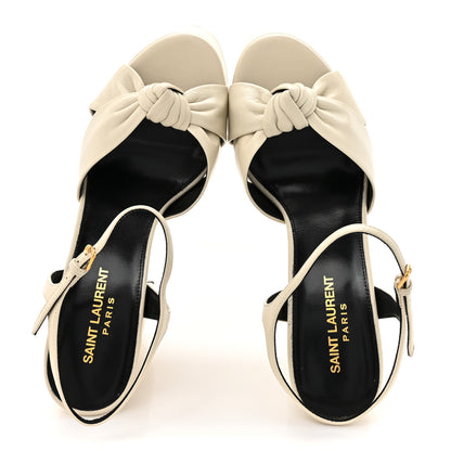 Saint Laurent Vendome Bianca 85 Platform Sandals 38 Pearl 2 of 9