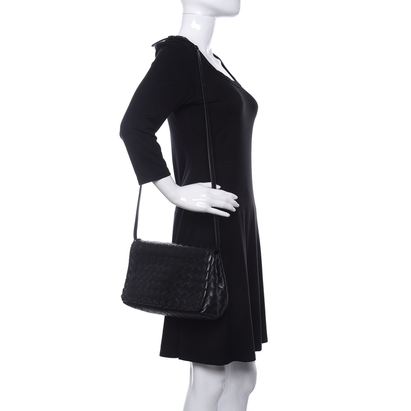 Nappa Intrecciato Crossbody Black