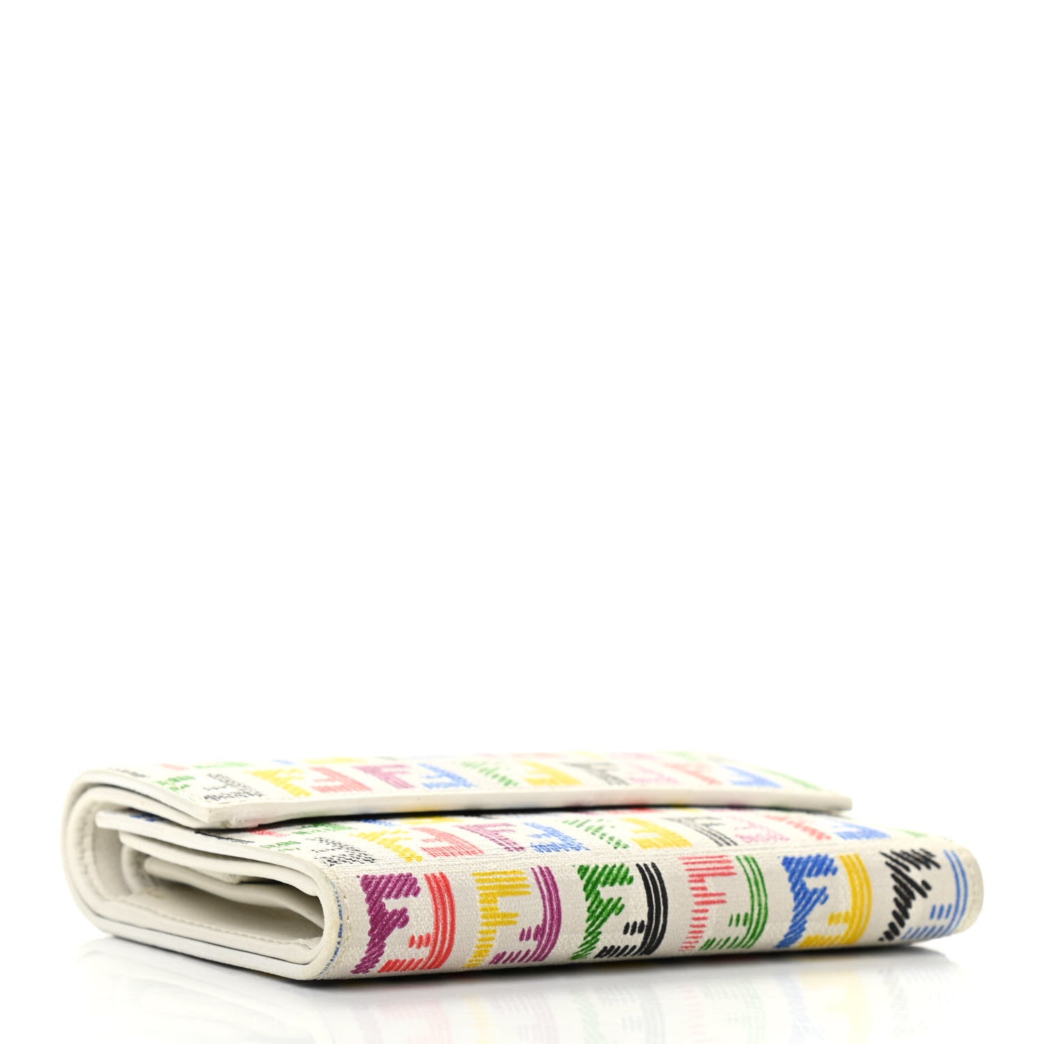 Fendi Zucchino Spalmati FF Multicolor Tri-fold Wallet White Multicolor 4 of 8