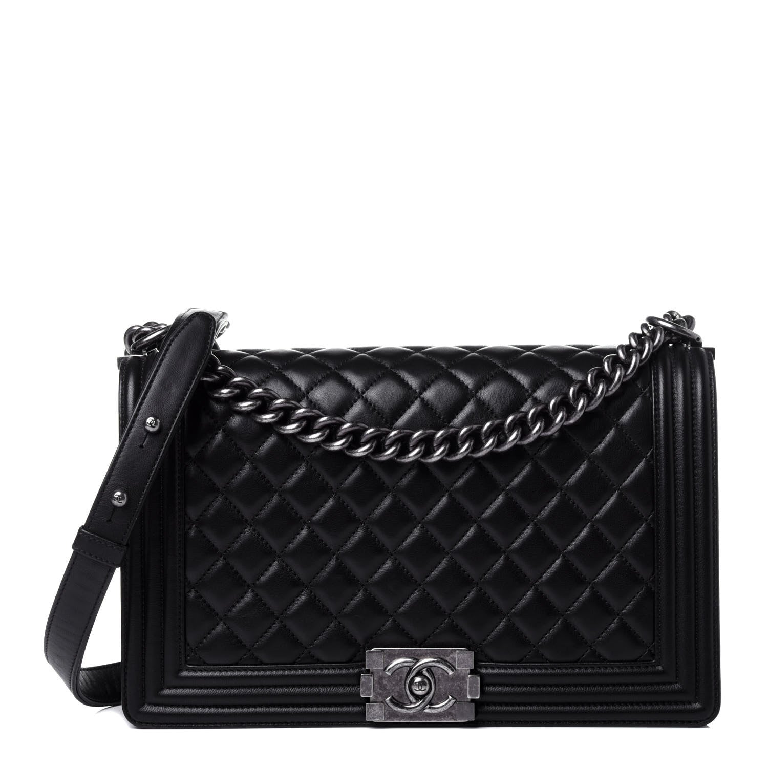 Chanel Lambskin Quilted New Medium Boy Flap Black 1 of 12