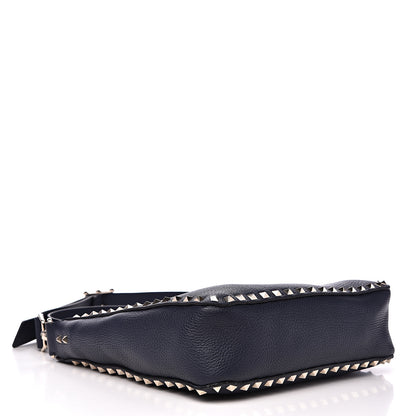 Valentino Garavani Pebbled Calfskin Small Rockstud Flip-Lock Messenger Bag Marine 3 of 8