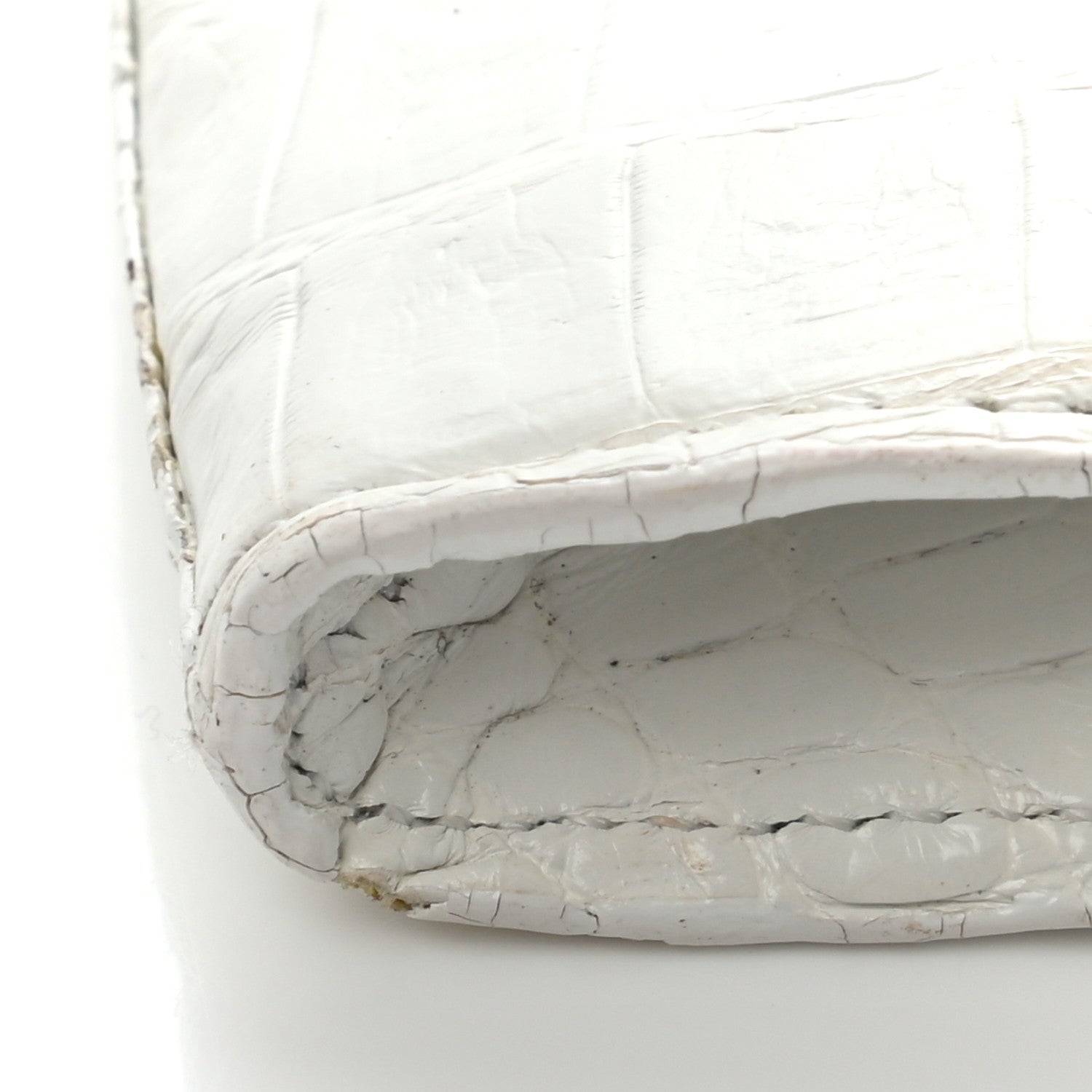 Nancy Gonzalez Crocodile Foldover Clutch White 8 of 13