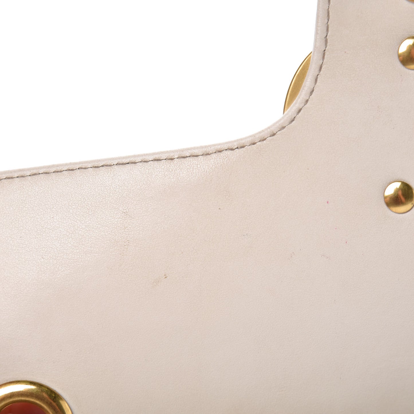 Calfskin Matelasse Small GG Marmont Shoulder Bag White