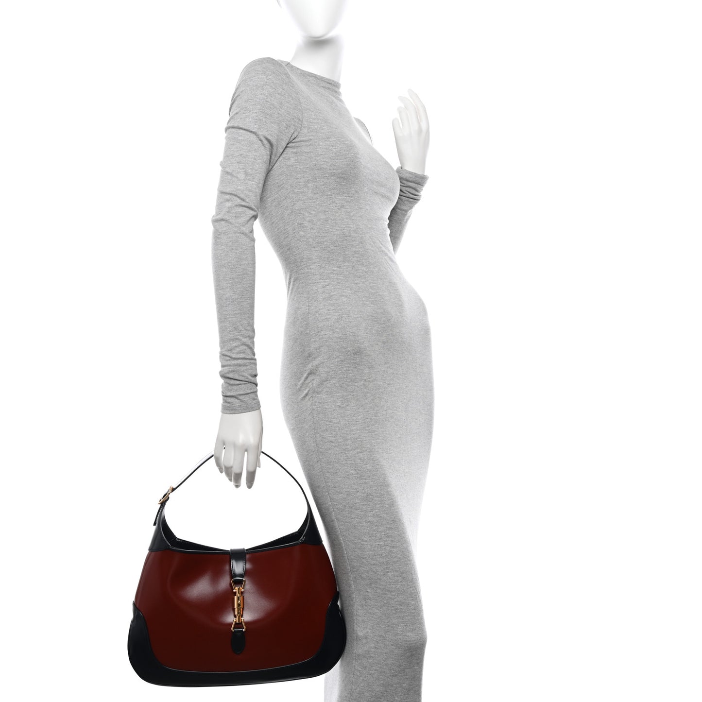 Boarded Dyana Lux Calfskin Bi-Color Medium Jackie 1961 Hobo Red Mineral Blue
