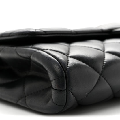 Chanel Lambskin Quilted Clutch with Chain Flap Black 9 of 12