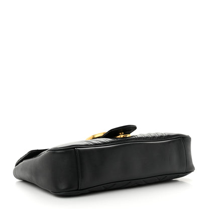 Gucci Calfskin Matelasse Medium GG Marmont Shoulder Bag Black 4 of 10