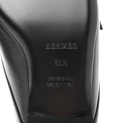 Hermes Goatskin Groupie Mules 38.5 Black 8 of 9