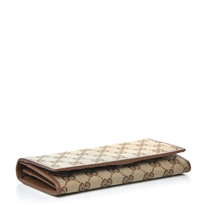 Gucci Monogram Dollar Calfskin Continental Flap Wallet Beige Ebony Tabacco 4 of 8