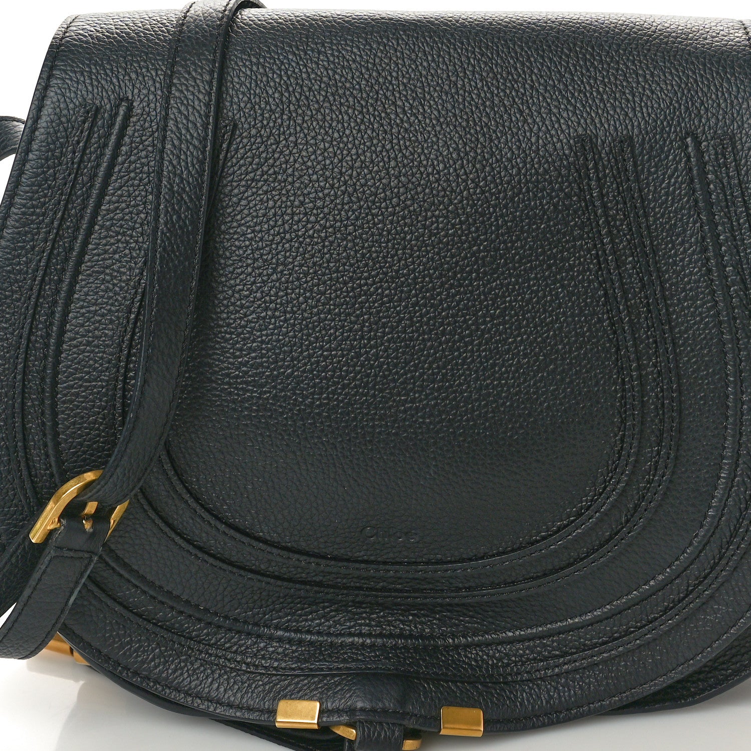 Chloe Calfskin Medium Marcie Round Crossbody Bag Black 9 of 11