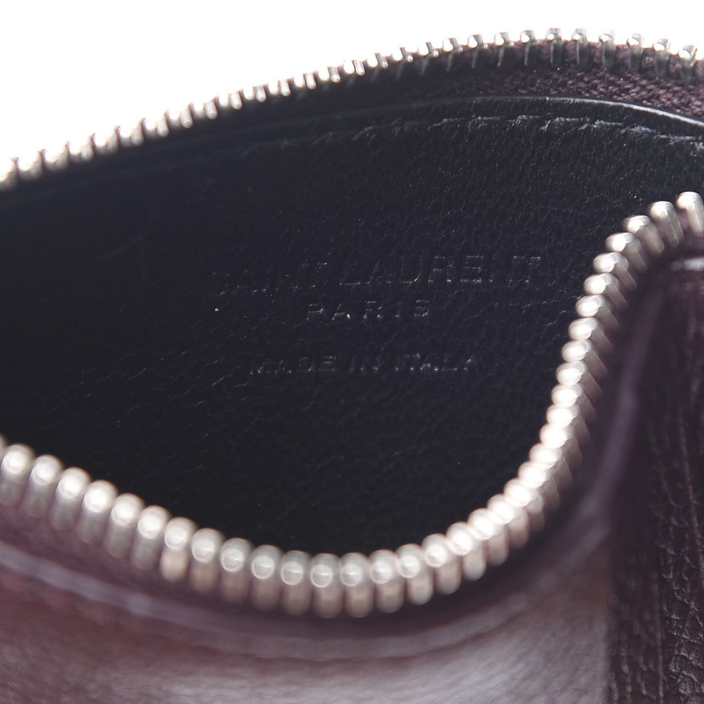 Grained Calfskin 5 Fragments Zip Pouch Card Holder Bordeaux