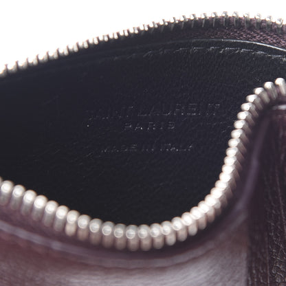 Saint Laurent Grained Calfskin 5 Fragments Zip Pouch Card Holder Bordeaux 6 of 7
